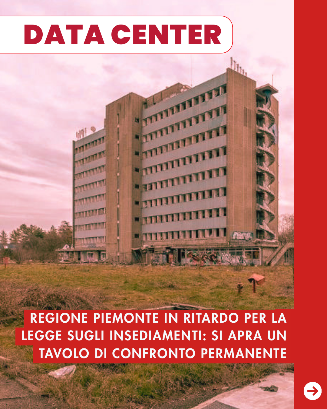 Data center in Piemonte, dalla Regione solo annunci: subito il testo di legge e un tavolo di confronto permanente
