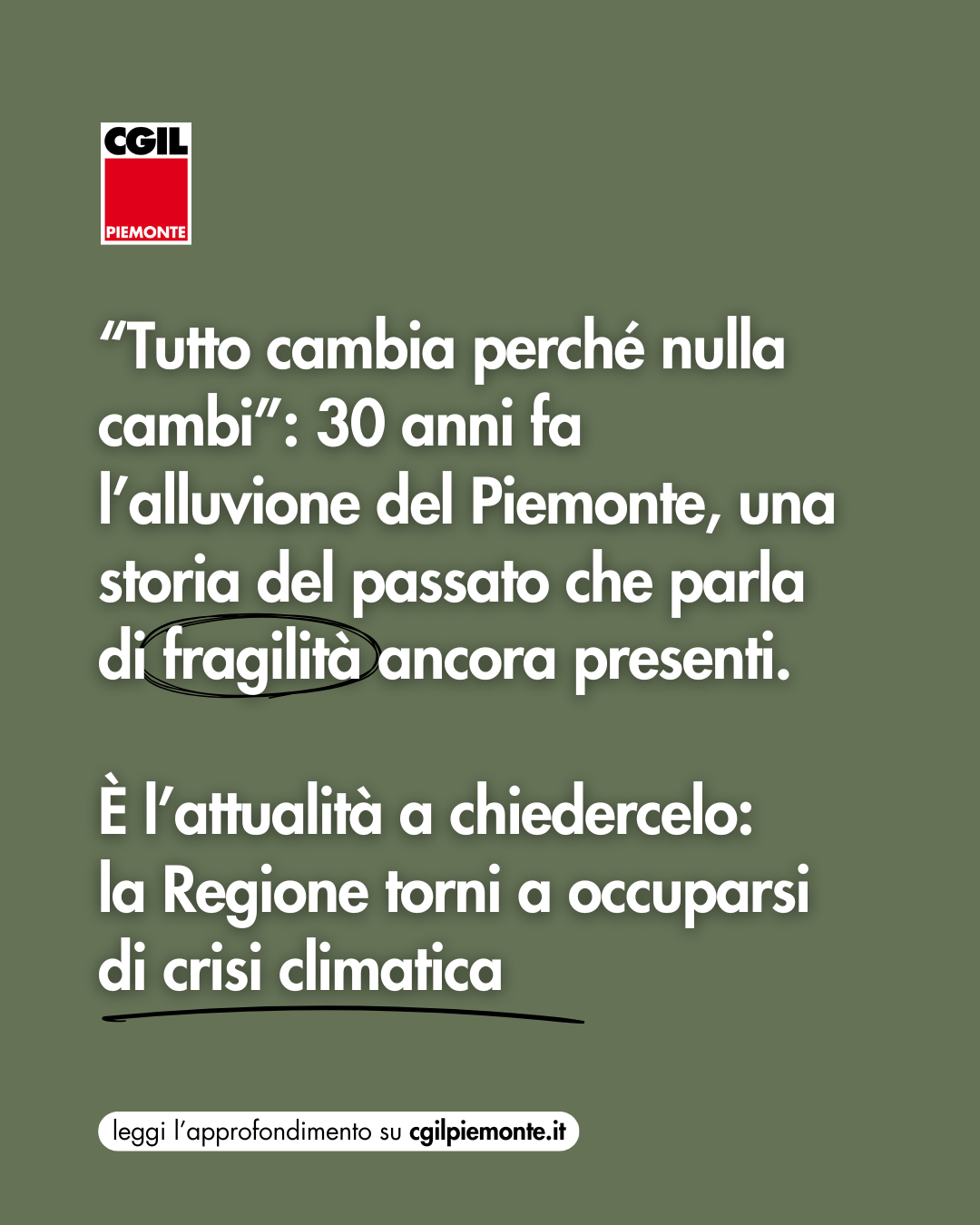 Tutto cambia perché nulla cambi: cosa è cambiato a 30 anni dall'alluvione del Piemonte?