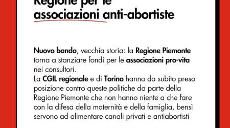 No al nuovo bando della regione per le associazioni antiabortiste, sì a fondi per consultori, maternità e aborto sicuro