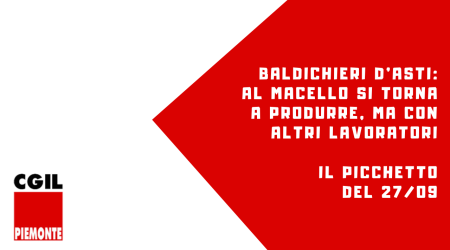 Macello di Baldichieri, si torna a produrre ma con nuovi lavoratori: il video del picchetto del 27/09