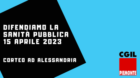 15 aprile: manifestazione per la sanità pubblica ad Alessandria