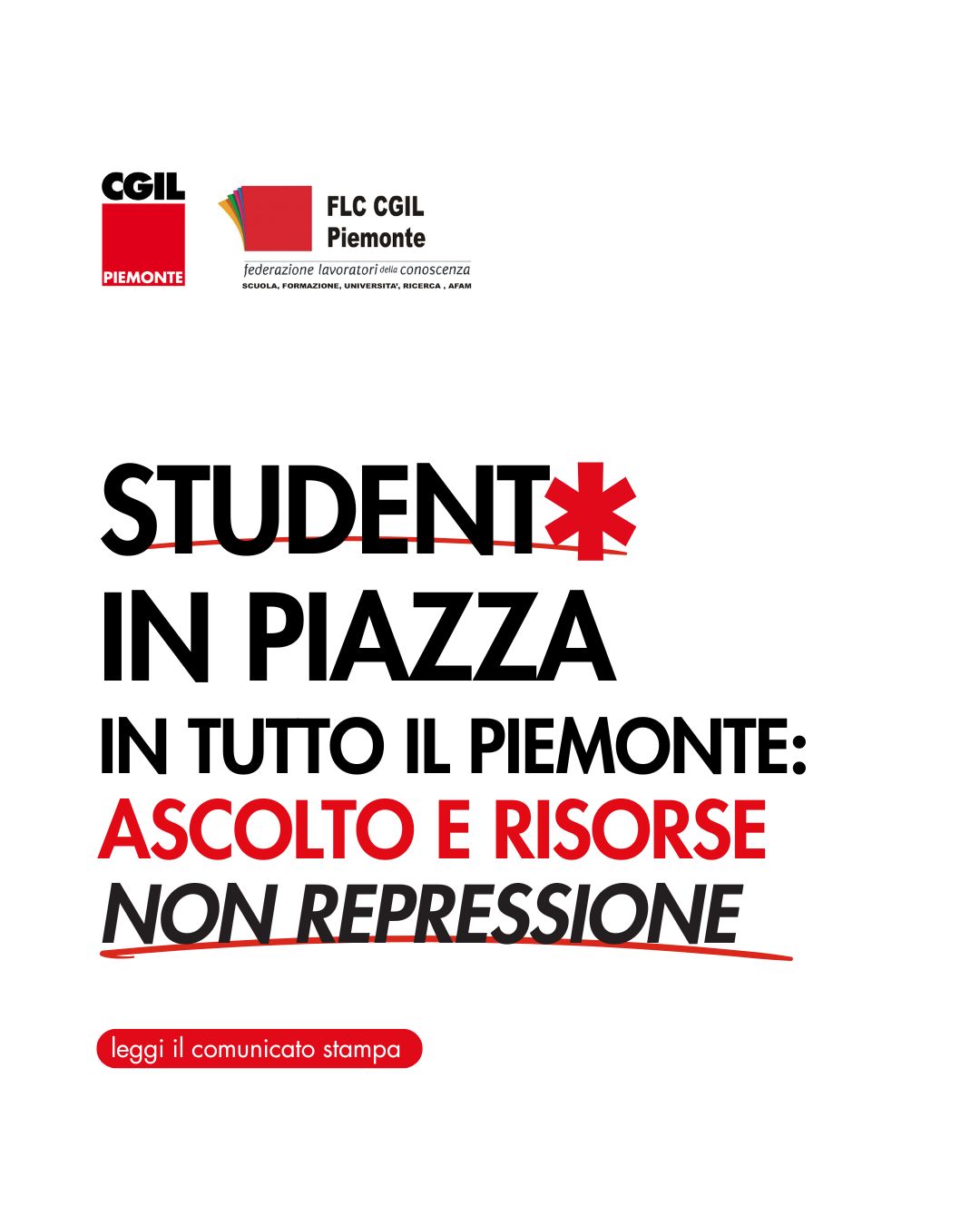 Studenti in piazza in tutto il Piemonte: ascolto e risorse, non repressione 